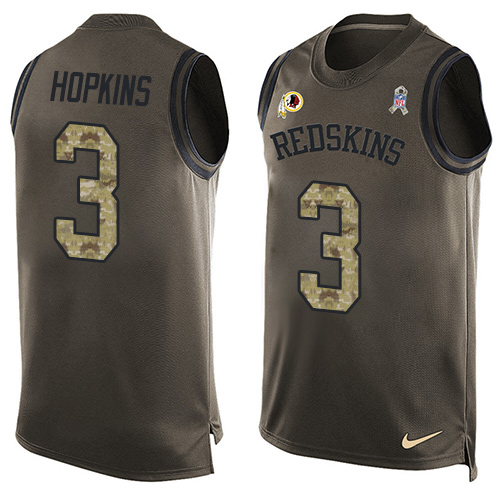 Men's Limited Dustin Hopkins Nike Jersey Green - #3 Salute to Service Tank Top NFL Washington Redskins